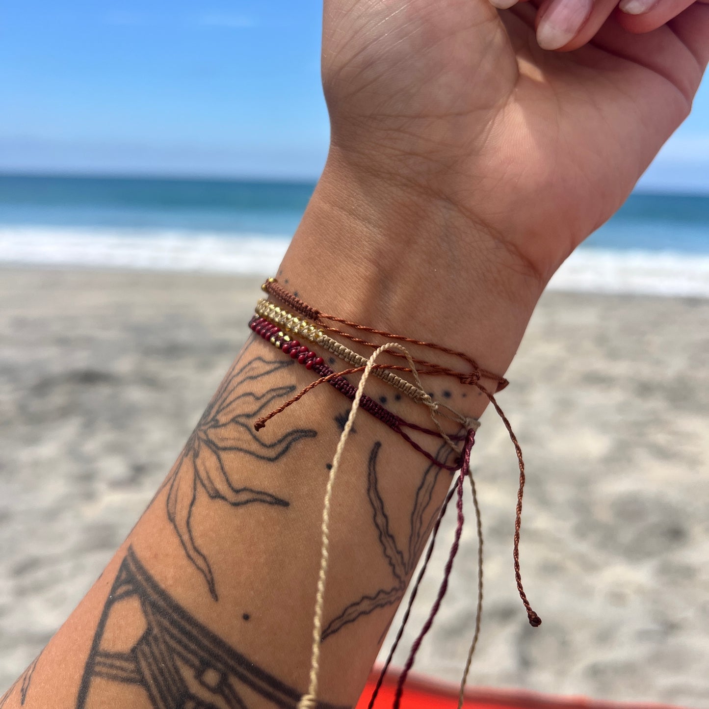Stackable Beadwork Tie Bracelets