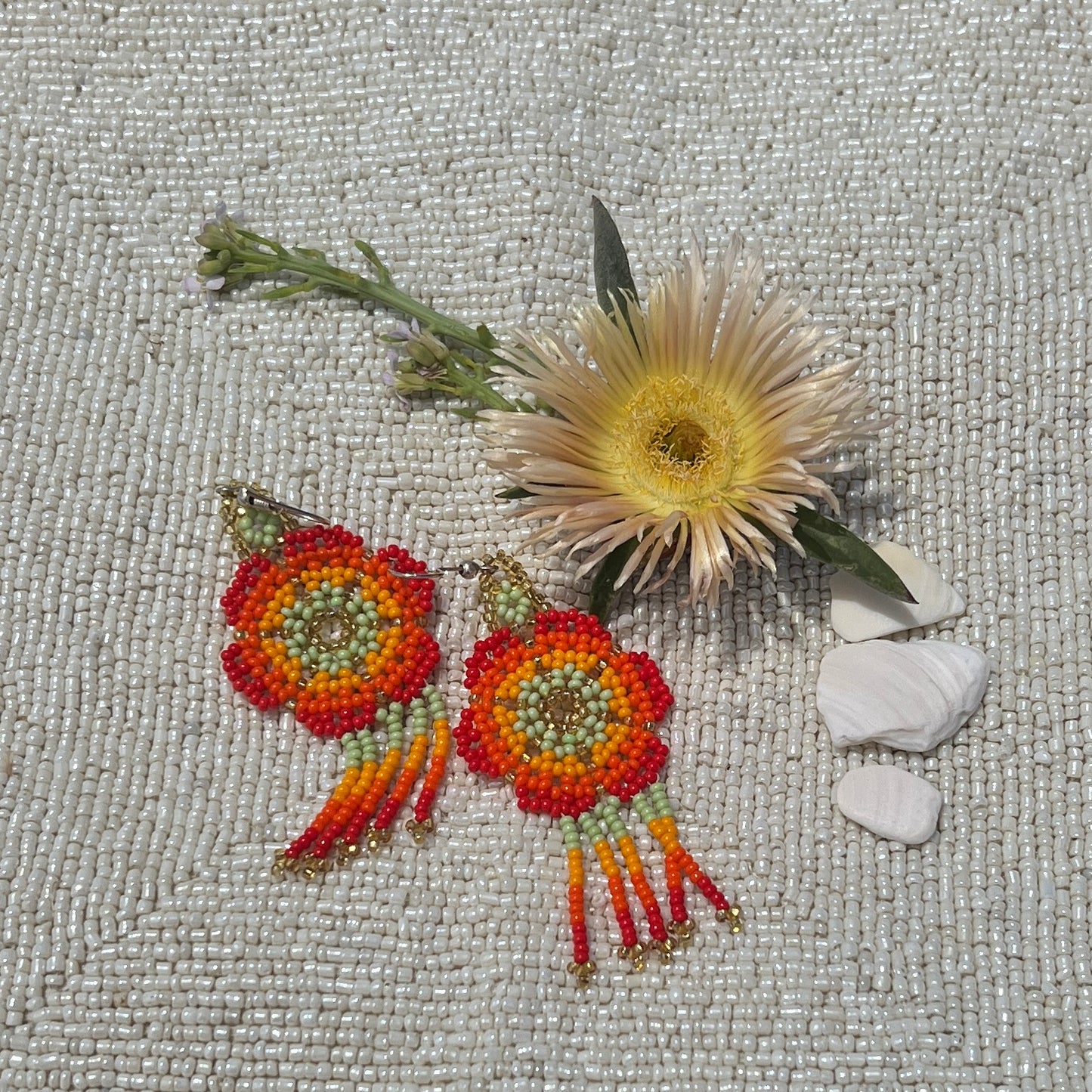 Beadwork Earrings -- Sun Rays