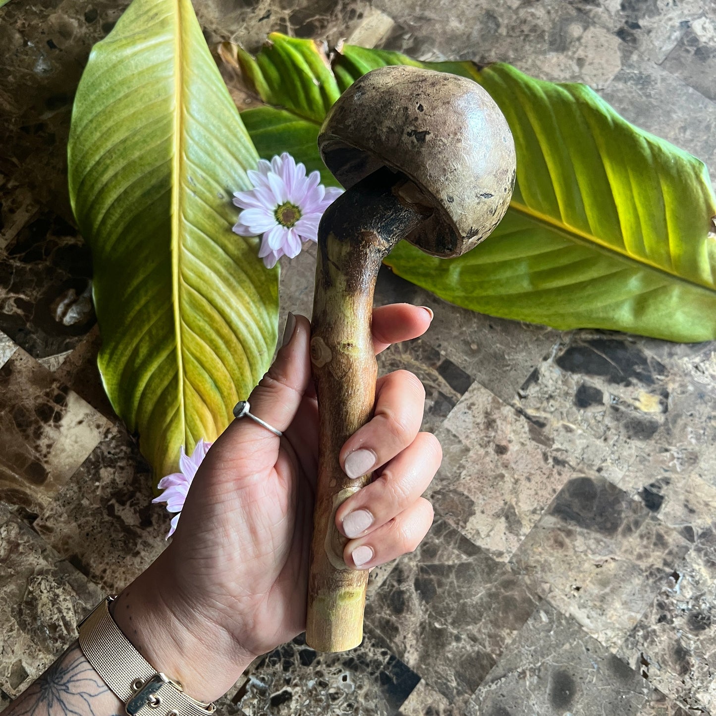 mushWOMB rattles -- handcarved wood with seeds inside