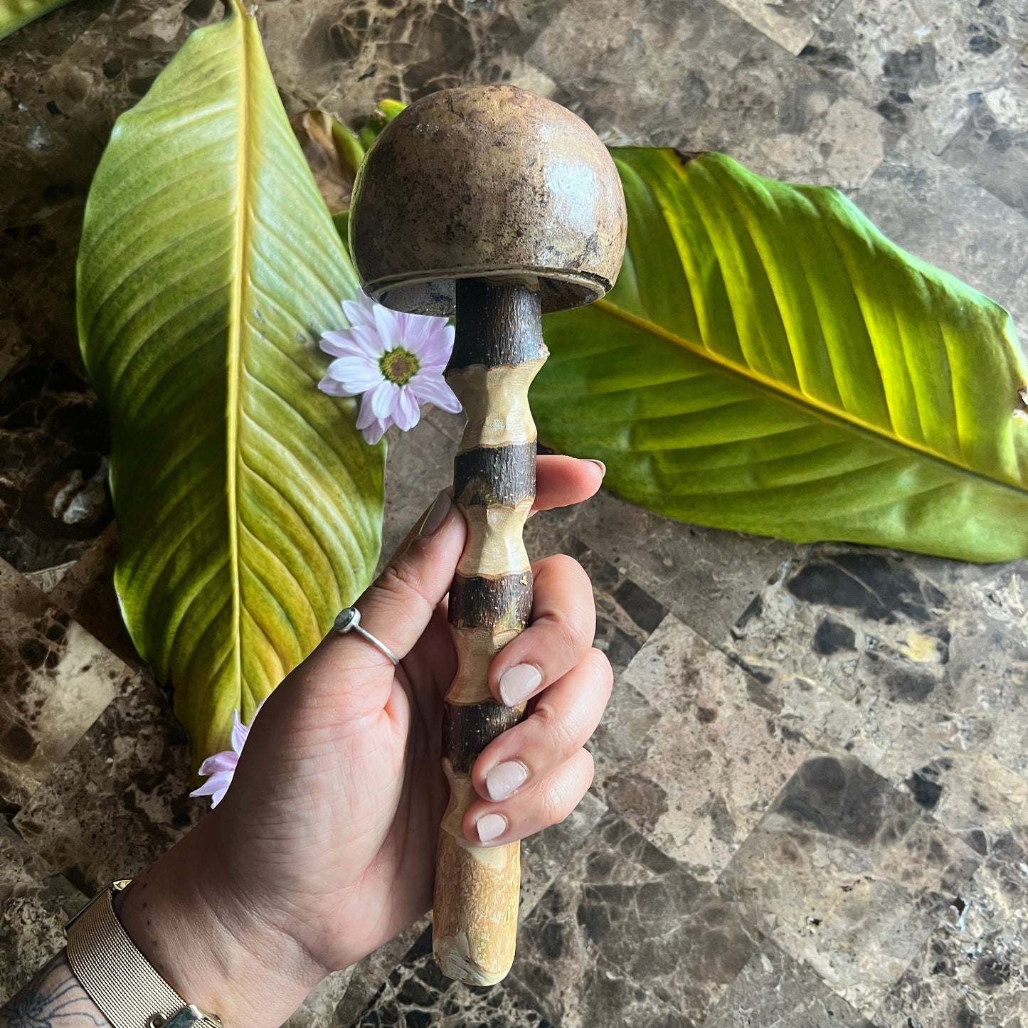 mushWOMB rattles -- handcarved wood with seeds inside