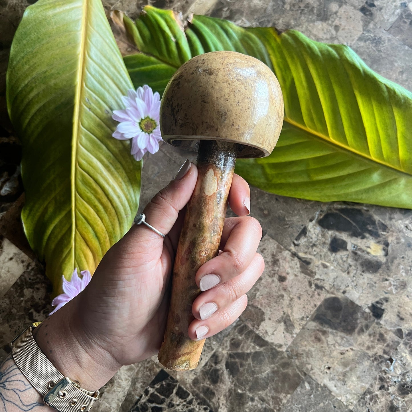 mushWOMB rattles -- handcarved wood with seeds inside