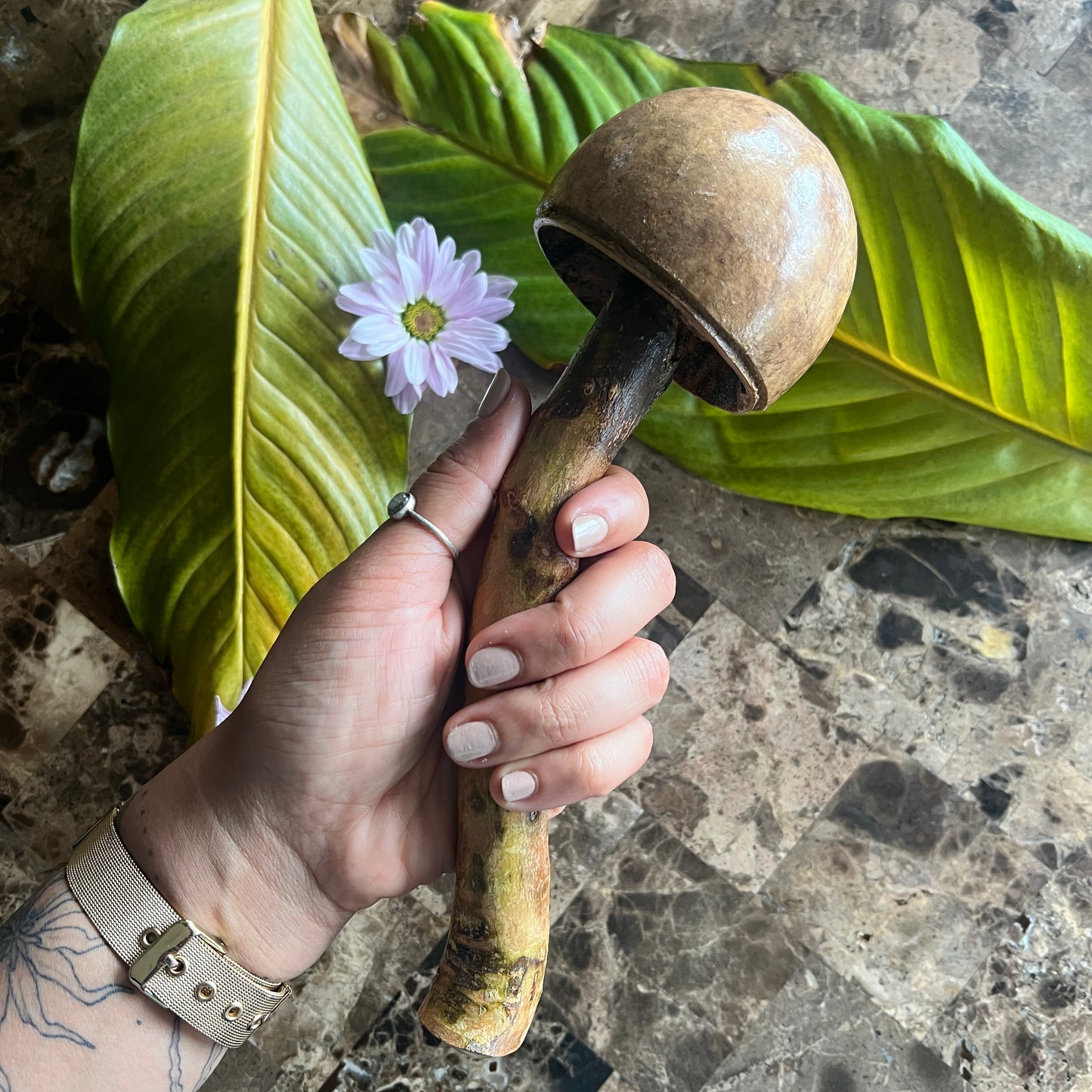 mushWOMB rattles -- handcarved wood with seeds inside