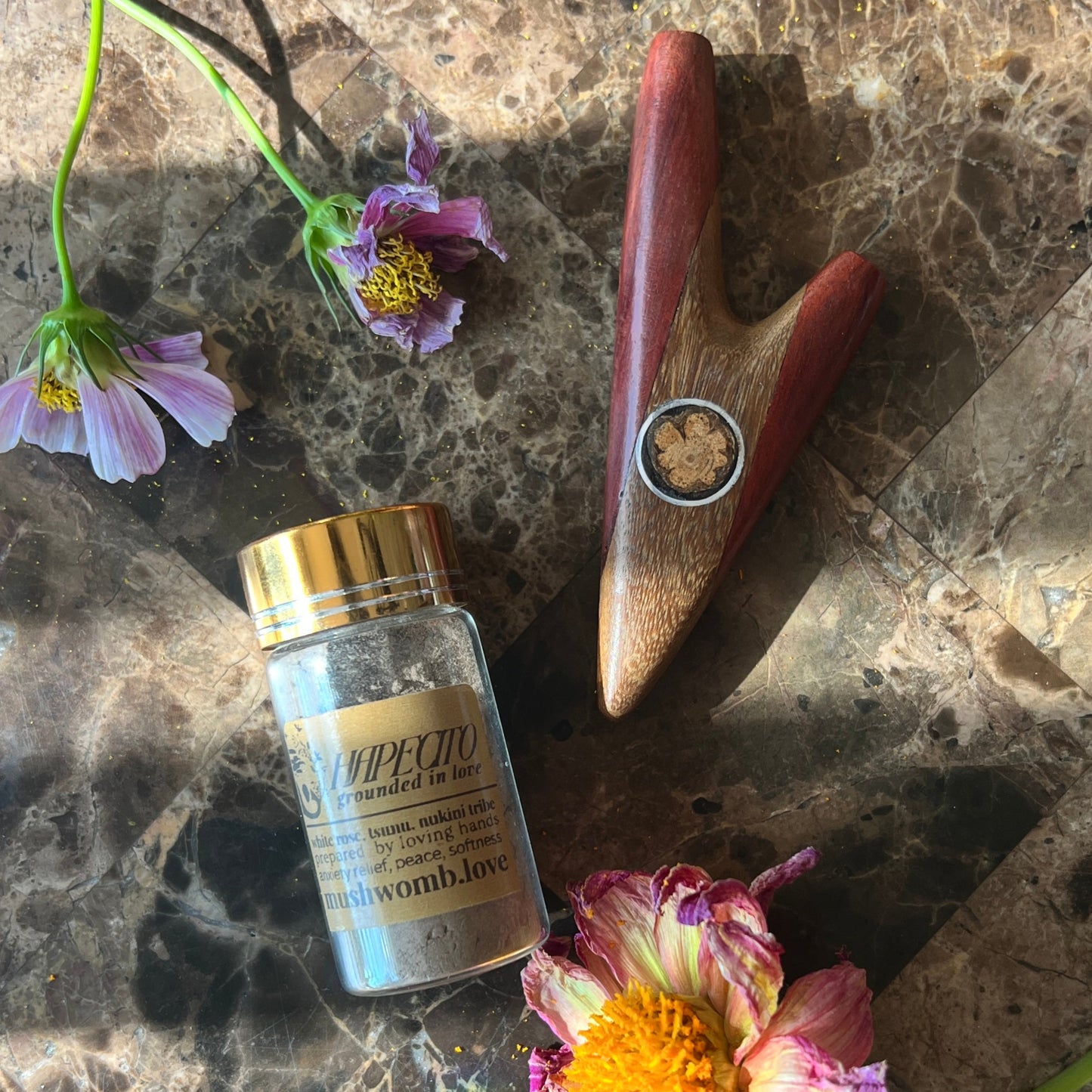 Hapecito -- White Rose Sacred Snuff // Kuripe (Applicator)