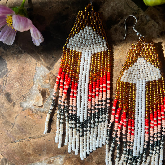 MushWOMB Beadwork Earrings -- Sunrise