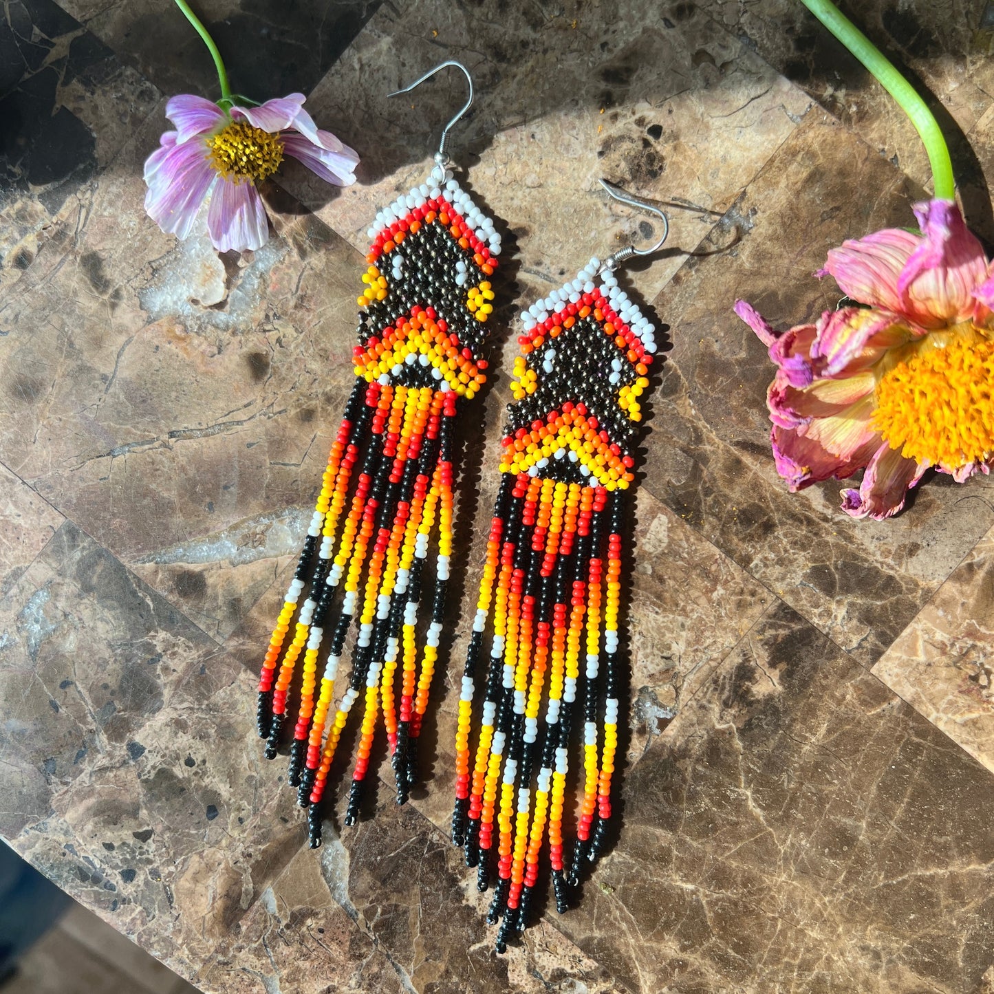 Beadwork Earrings -- Solar
