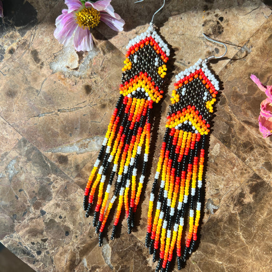 Beadwork Earrings -- Solar