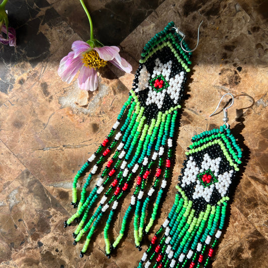 Beadwork Earrings -- Earth Bound