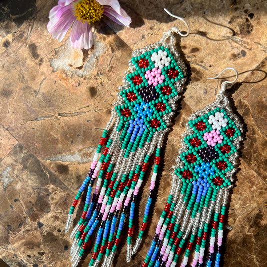 Beadwork Earrings -- Grandma's Blanket