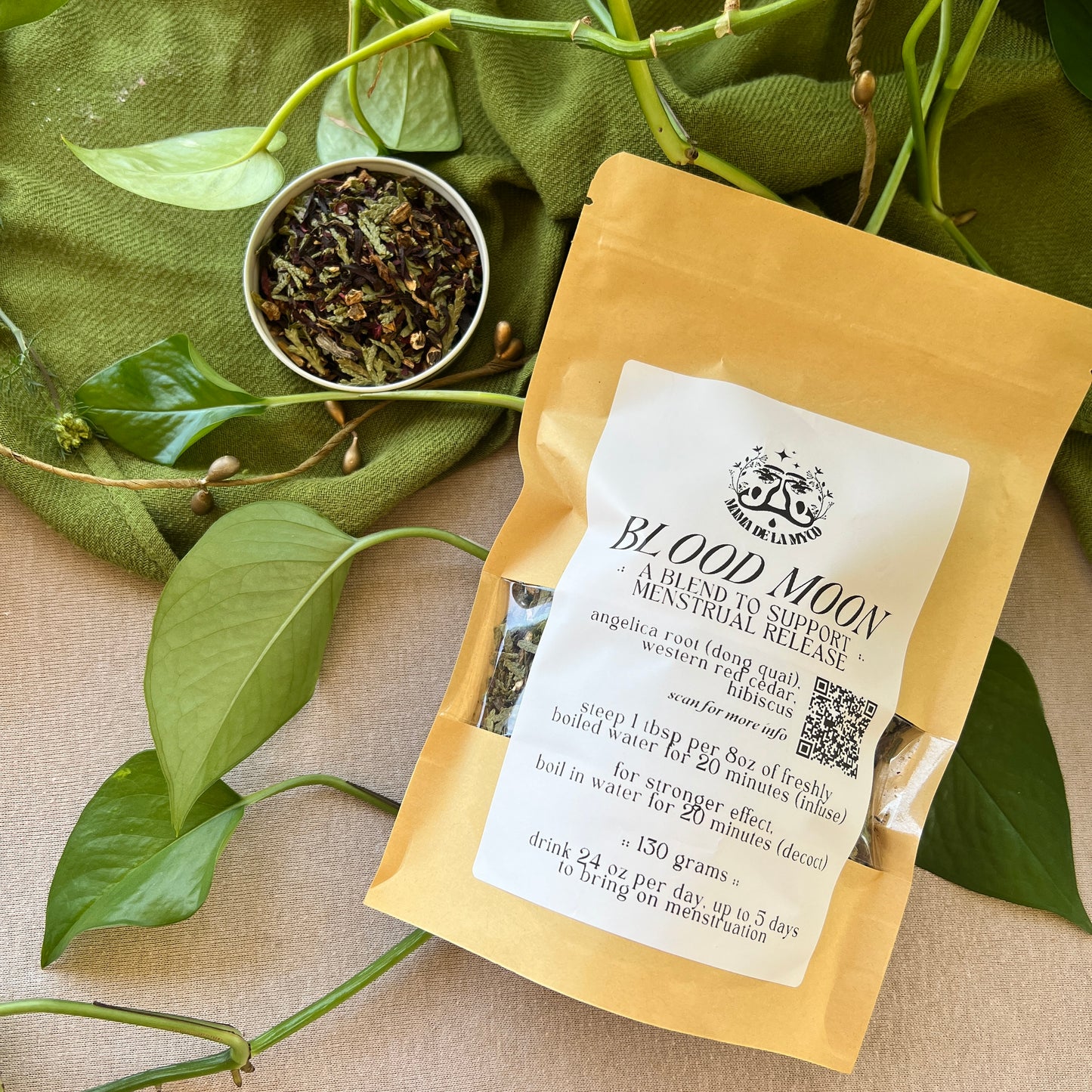 Blood Moon -- Emmenagogue Tea (serving Angelica, Cedar and Hibiscus)