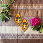 Beadwork Earrings -- Yellow Amanita