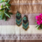 Beadwork Earrings -- Butterfly Arrow (Midnight Blue)