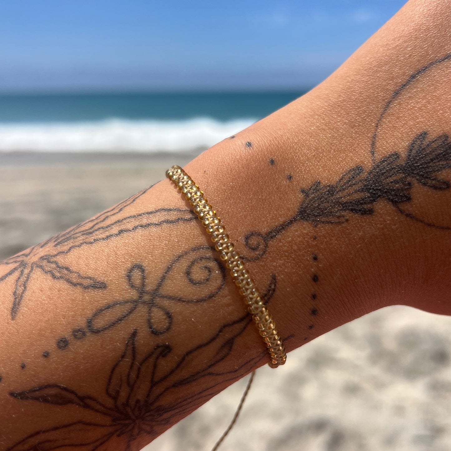 Stackable Beadwork Tie Bracelets