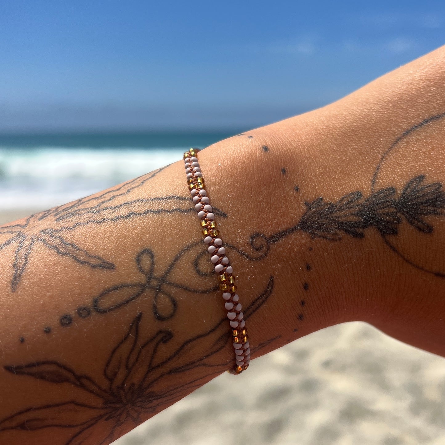Stackable Beadwork Tie Bracelets