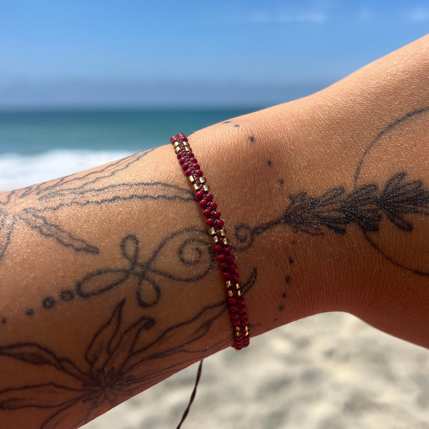 Stackable Beadwork Tie Bracelets