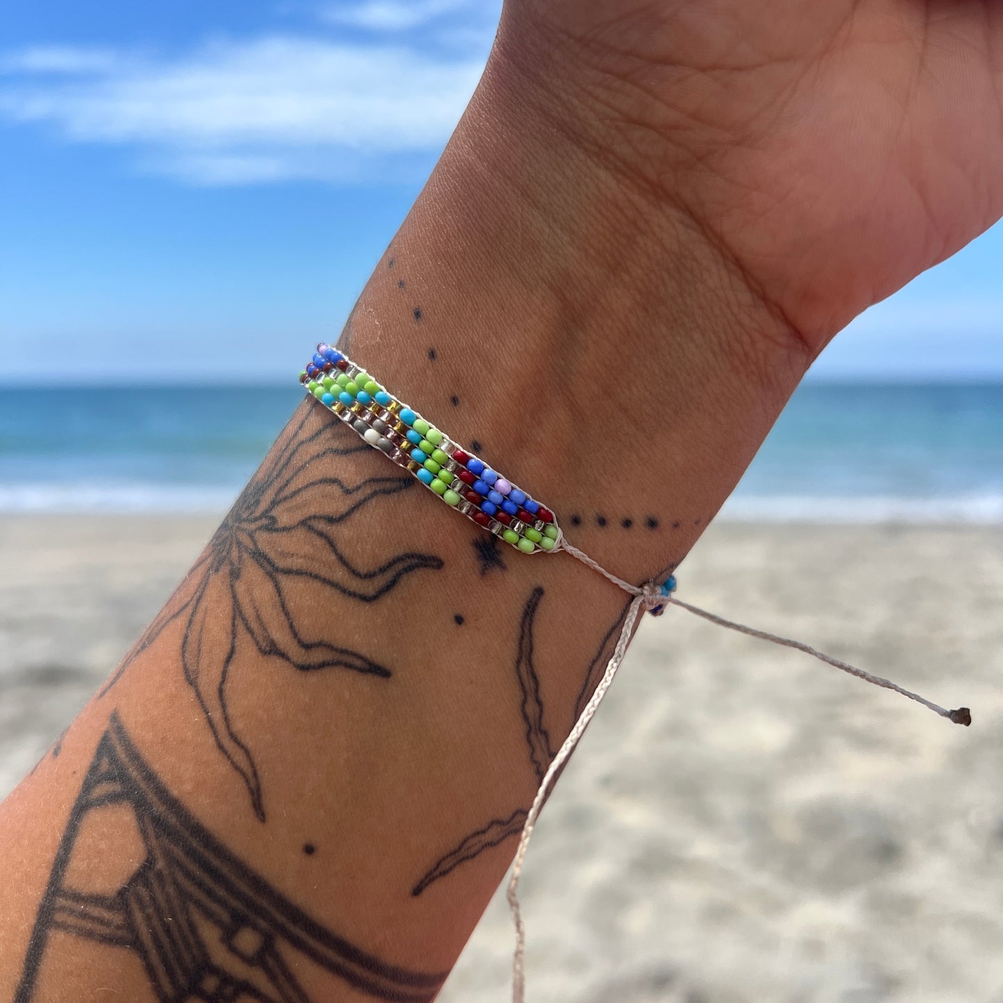 Beadwork Bracelet -- Vibrant Green