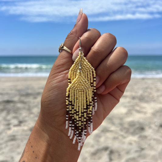 Beadwork Earrings -- Soft Sun