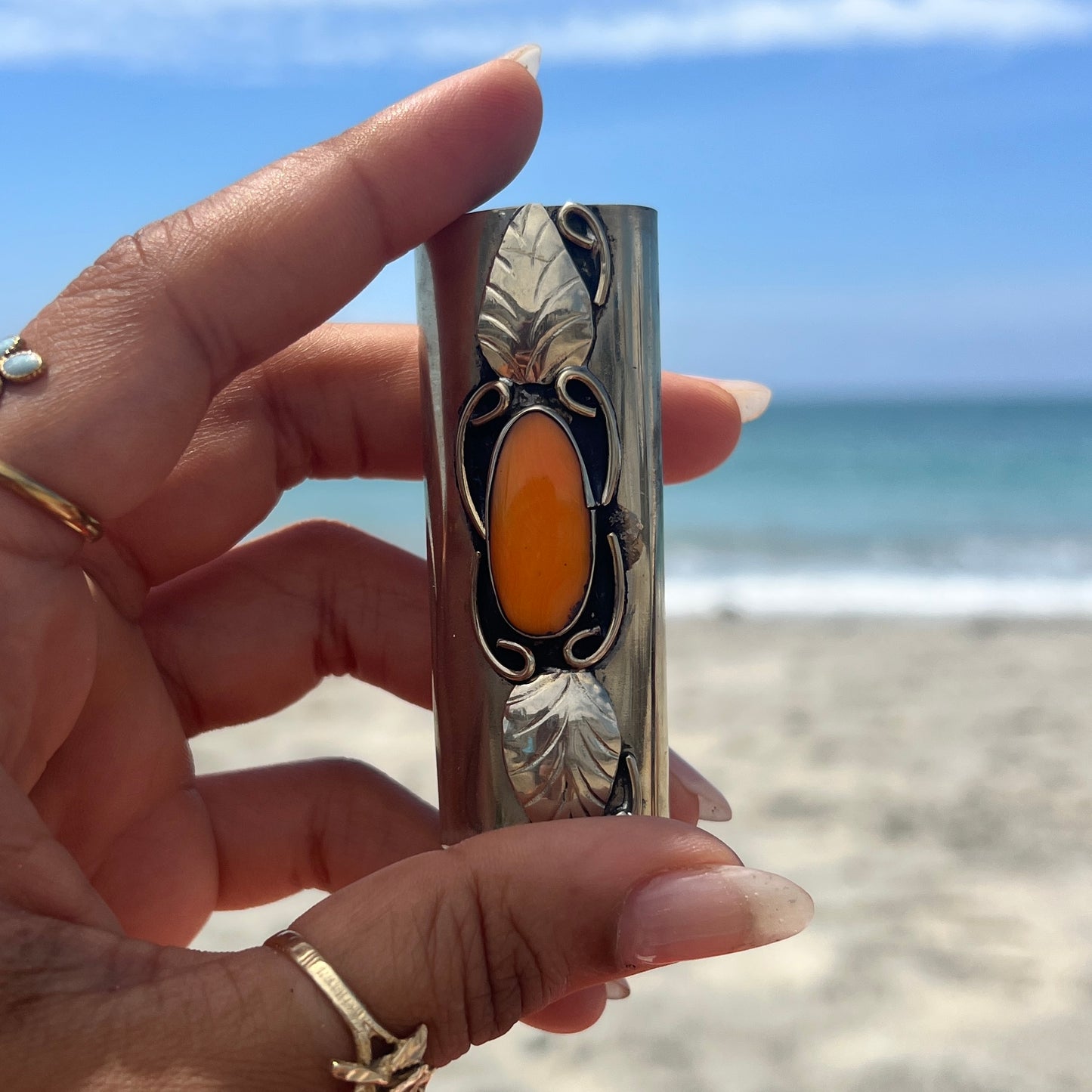 Silver + Stone Lighter Slips -- Navajo Made