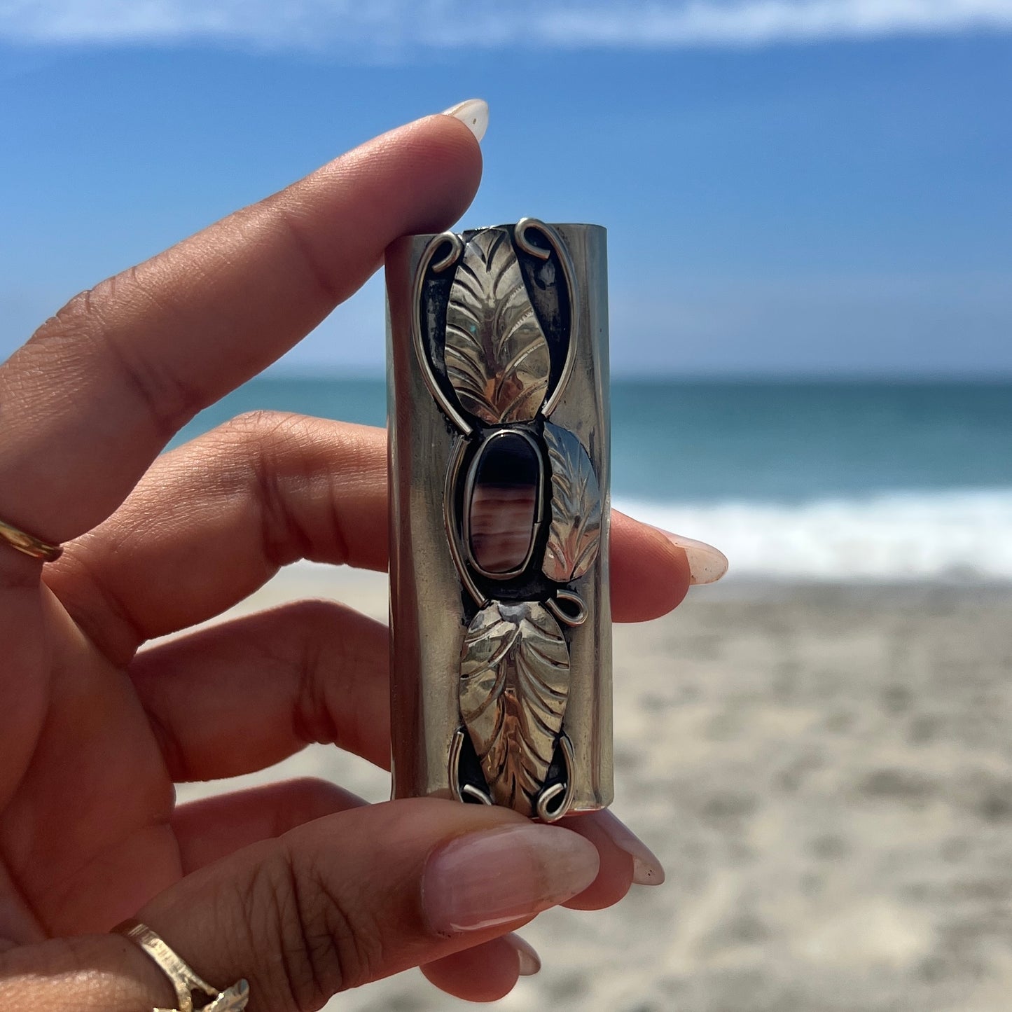 Silver + Stone Lighter Slips -- Navajo Made