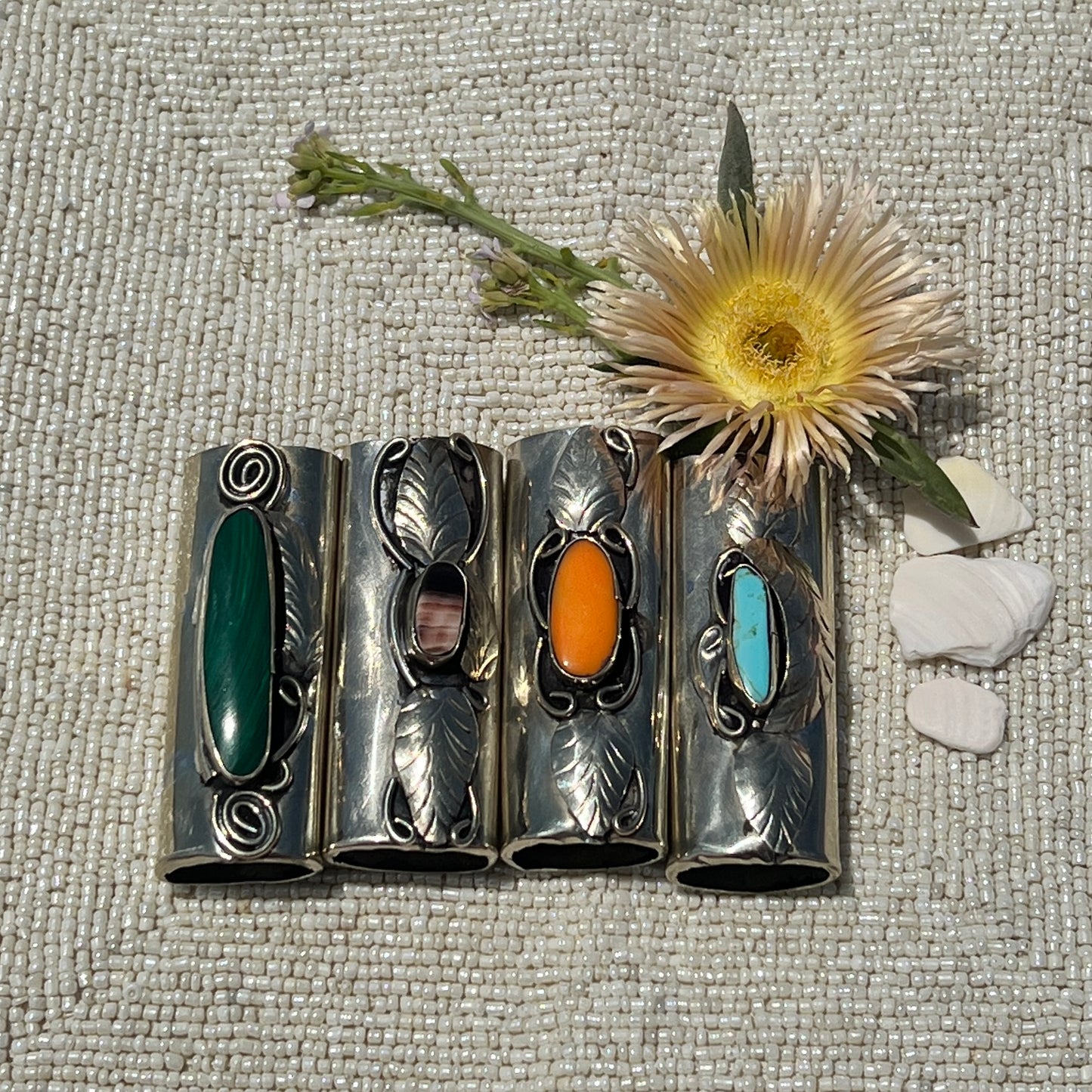 Silver + Stone Lighter Slips -- Navajo Made