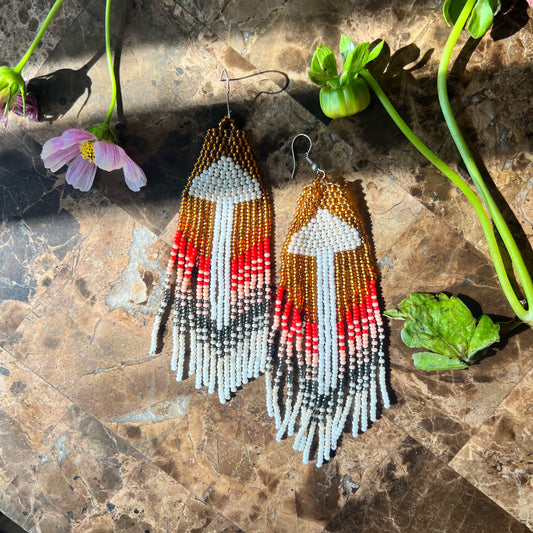 MushWOMB Beadwork Earrings -- Sunrise