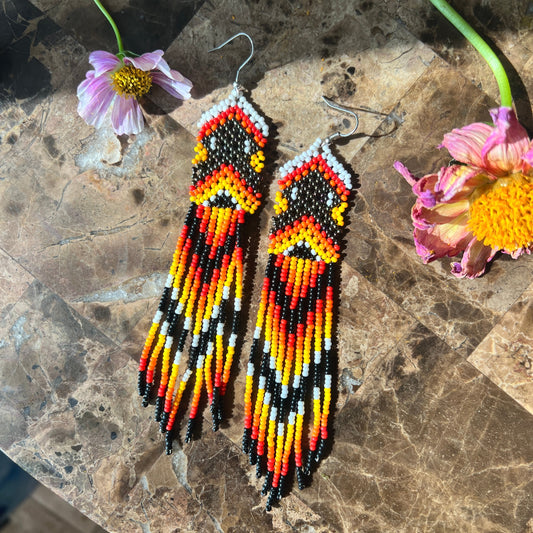 Beadwork Earrings -- Solar