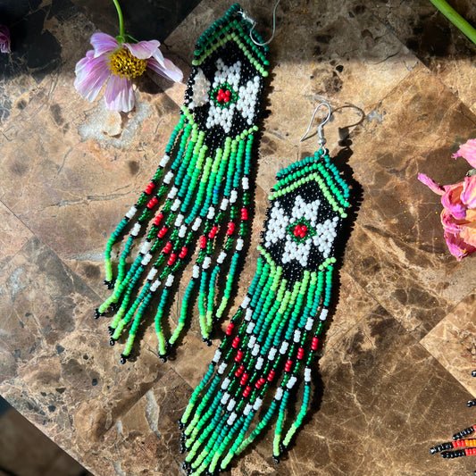 Beadwork Earrings -- Earth Bound