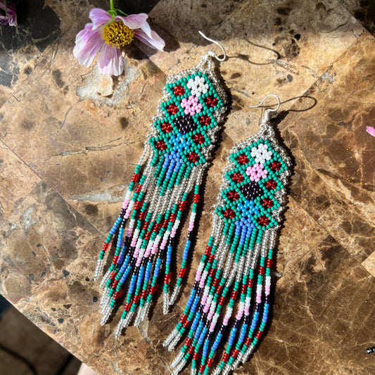 Beadwork Earrings -- Grandma's Blanket