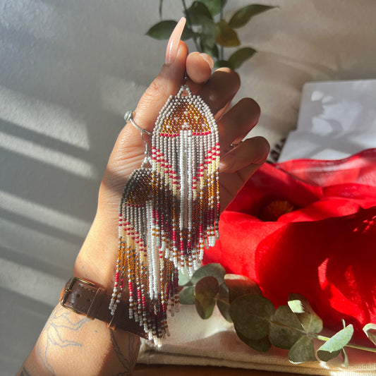 MushWOMB Beadwork Earrings -- Mamanita (reduced price for flaw)