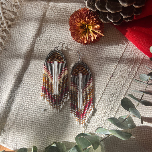 MushWOMB Beadwork Earrings -- Mamanita (reduced price for flaw)