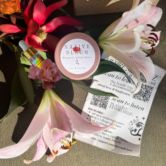 Heart Opening Journey : Liquid Love Tincture (with Rose & Ashwagandha), Tallow + Bonus Items